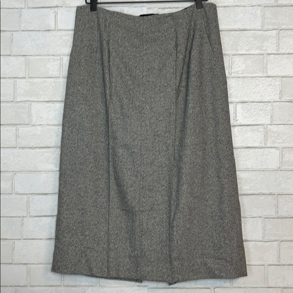 Badgley Mischka Herringbone Midi Skirt 10